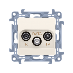 Gniazdo antenowe R-TV-DATA Simon 10, CAD.01/41 kremowy