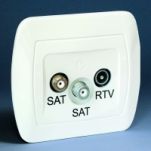 Gniazdo 2x SAT + RTV, Akord białe - 2
