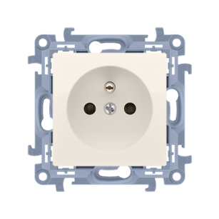 Gniazdo wtyczkowe pojedyncze z uziemieniem Simon 10, CGZ1.01/41 kremowy