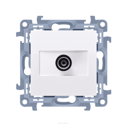 Gniazdo antenowe SAT typu „F” pojedyncze Simon 10, CASF1.01/11 biały