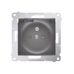 Gniazdo z klapką dymną bez uszczelki DGZ1BUZA, Simon 54 metalizowany - 4