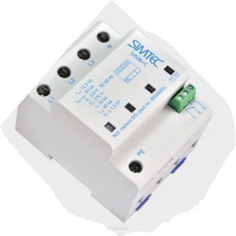Ogranicznik przepięć 4P KLASA 1+2 (B+C) na bazie iskiernika, SI50B+C, Simtec
