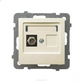 Gniazdo antenowe pojedyncze typu F, GPA-1GF/M/27    AS ecru