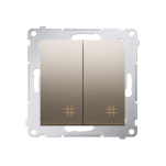 Włącznik podwójny krzyżowy DW7/2, Simon 54 metalizowany - 2