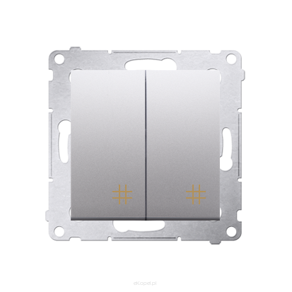Włącznik podwójny krzyżowy DW7/2, Simon 54 metalizowany