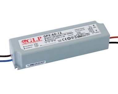 Zasilacz elektroniczny do żarówek LED, 12V DC 60W 5A IP67, GPV-60-12