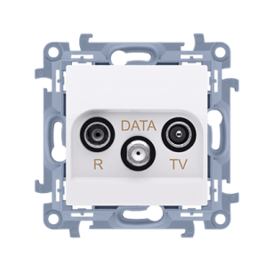 Gniazdo antenowe R-TV-DATA Simon 10, CAD.01/11 biały