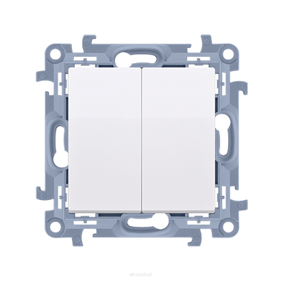 Przycisk zwierny podwójny Simon 10, CP2.01/11 biały