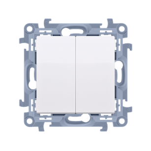 Przycisk zwierny podwójny Simon 10, CP2.01/11 biały