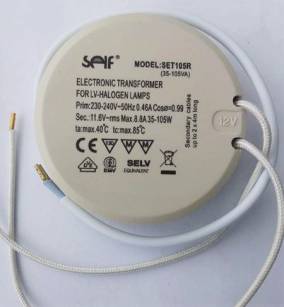 Transformator elektroniczny 105VA 230V/12V do puszki, KOPEL SELF 105R FI70