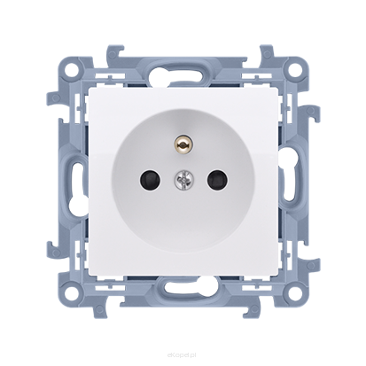 Gniazdo wtyczkowe pojedyncze z uziemieniem Simon 10, CGZ1.01/11 biały