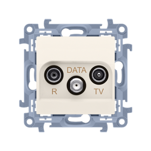Gniazdo antenowe R-TV-DATA Simon 10, CAD.01/41 kremowy