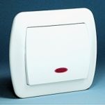 Wyłączniki pojedyncze z podświetleniem, Akord biały - 2