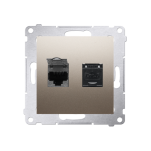 Gniazdo komputerowe podwójne 2x RJ45 kat.6 D62, Simon 54 metalizowane - 2