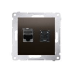 Gniazdo komputerowe podwójne 2x RJ45 kat.6 D62, Simon 54 metalizowane - 3