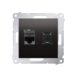 Gniazdo komputerowe podwójne 2x RJ45 kat.6 D62, Simon 54 metalizowane - 4