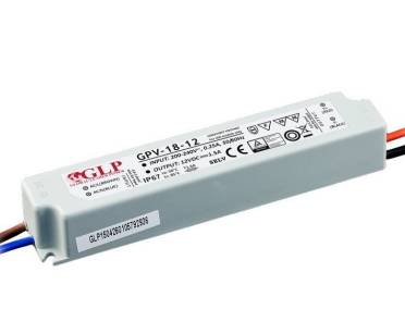 Zasilacz elektroniczny do żarówek LED, 12V DC 18W 1,5A IP67, GPV-18-12