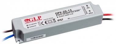Zasilacz elektroniczny do żarówek LED, 12V DC 24W 2A IP67, GPV-20-12