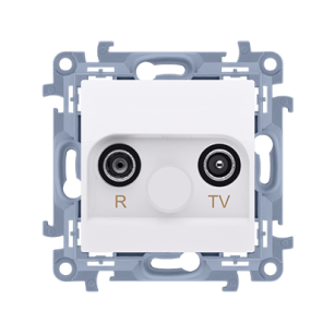 Gniazdo antenowe R-TV zakończeniowe Simon 10, CAZ.01/11 biały