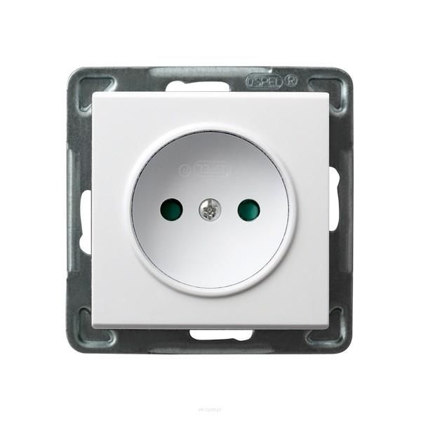 Gniazdo pojedyncze bez uziemienia z przesłonami torów prądowych, Sonata białe