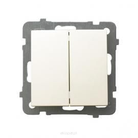 Włącznik schodowy podwójny, ŁP-10G/M/27    AS ecru