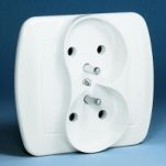 Gniazdko podwójne z uziemieniem, Akord białe - 2