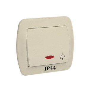 Przycisk dzwonek podświetlany hermetyczny IP-44, Akord beżowy