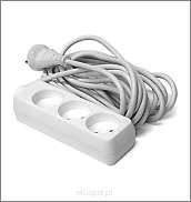 Przedłużacz trzygniazdowy bez uziemienia, długość 1,5m