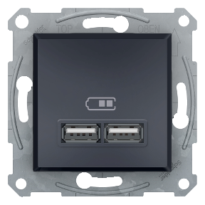 Ładowarka 2x USB bez ramki, EPH2700271 Asfora antracyt