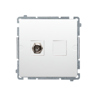 Gniazdo antenowe typu F pojedyncze BMAF1.01,  Simon Basic białe