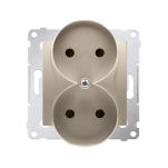 Gniazdo podwójne bez uziemienia DG2MZ, Simon 54 metalizowany - 2