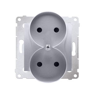 Gniazdo podwójne bez uziemienia DG2MZ, Simon 54 metalizowany