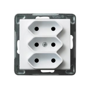 Gniazdka potrójne EURO, Sonata białe