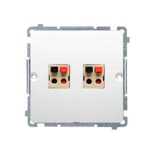 Podwójne gniazdo głośnikowe, BMGLP2, Simon Basic białe