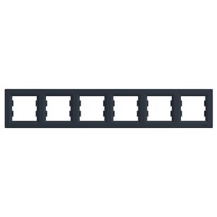 Ramka sześciokrotna pozioma EPH5800671 Asfora antracyt