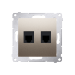 Gniazdo telefoniczne podwójne 2x RJ12 DT2, Simon 54 metalizowane - 2