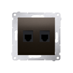 Gniazdo telefoniczne podwójne 2x RJ12 DT2, Simon 54 metalizowane - 3