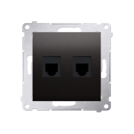 Gniazdo telefoniczne podwójne 2x RJ12 DT2, Simon 54 metalizowane - 4