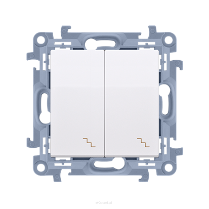 Łącznik schodowy podwójny z podświetleniem LED Simon 10, CW6/2L.01/11 biały