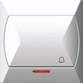 Przycisk dzwonek podświetlany Akcent, biały