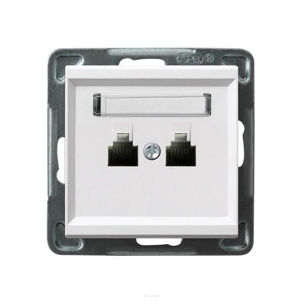 Gniazdka telefoniczne podwójne równoległe, Sonata białe