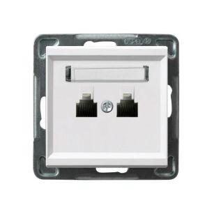 Gniazdka telefoniczne podwójne równoległe, Sonata białe