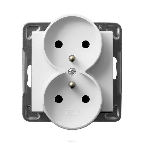 Gniazdka podwójne z uziemieniem, Sonata białe