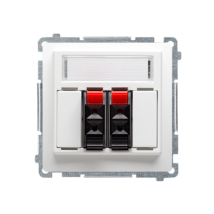 Gniazdo głośnikowe podwójne BMGL3 ,  Simon Basic białe