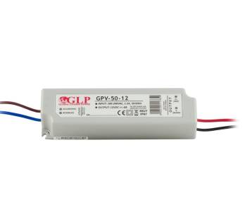 Zasilacz elektroniczny do żarówek LED, 12V DC 50W 4,20A IP67, GPV-50-12