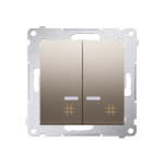 Łącznik krzyżowy podwójny podświetlany DW7/2L, Simon 54 metalizowany - 2