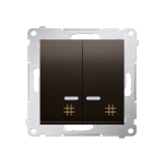 Łącznik krzyżowy podwójny podświetlany DW7/2L, Simon 54 metalizowany - 3