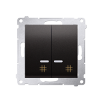 Łącznik krzyżowy podwójny podświetlany DW7/2L, Simon 54 metalizowany - 4