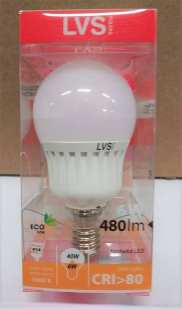 Żarówka LED kulka H-PRO-G45-6W/E14 3000K