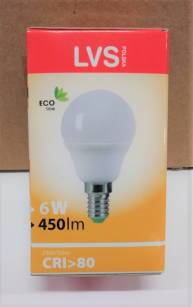 Żarówka LED, H-ECO-G45-6W/E14 3000K, biała ciepła
